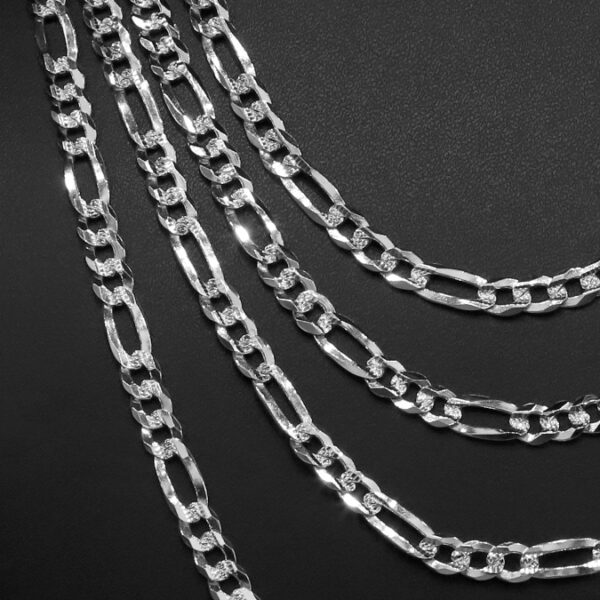 Cadena Cubana Zegrinada Fígaro 3x1 Plata .925 6.1mm. - Image 2