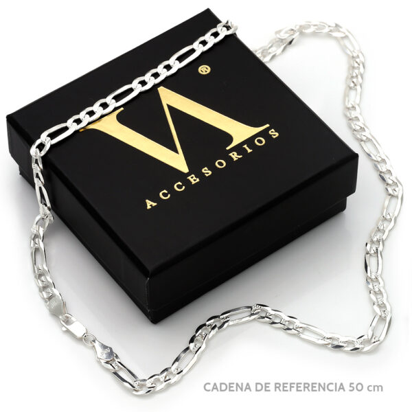 Cadena Cubana Zegrinada Fígaro 3x1 Plata .925 6.1mm. - Image 3