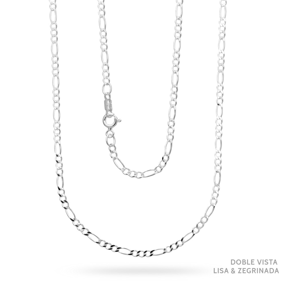 FG06031Z-5 Cadena Fígaro 3x1 Zegrinada Plata .925 2.7mm. - Image 1