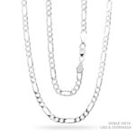 Cadena Fígaro 3x1 Ligera Zegrinada Plata .925 4.6mm.