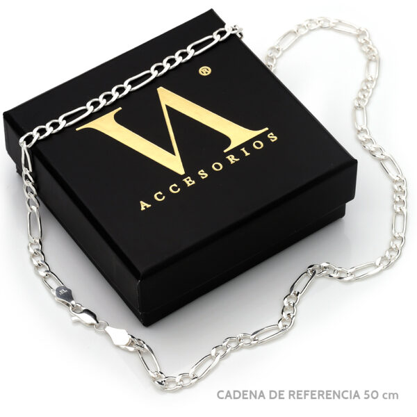 Cadena Fígaro 3x1 Super Zegrinada Plata .925 5mm. - Image 3