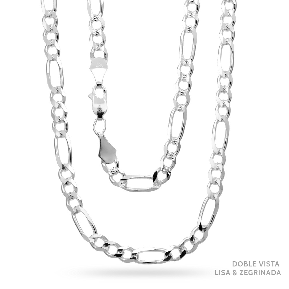 FG18031SZ-5 Cadena Fígaro 3x1 Super Zegrinada Plata .925 5.9mm. - Image 1