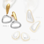 Aretes Chunky Bicolor Acero Inoxidable 174 - Modelo 1