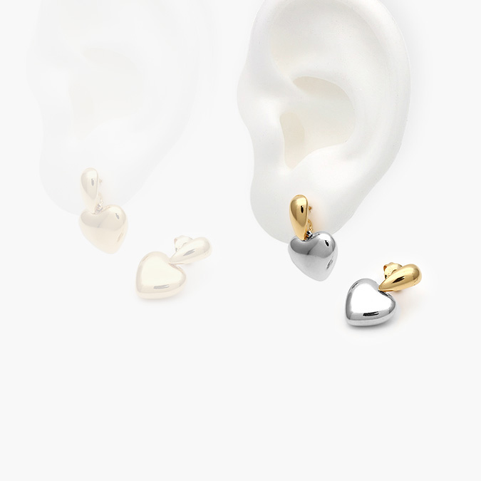 aa10180 Aretes Corazón Acero Inoxidable 180 - Imagen 1