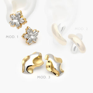 Aretes Bicolor Acero Inoxidable 175