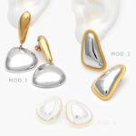 Aretes Chunky Bicolor Acero Inoxidable 174