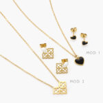 Set Corazones Esmalte Acero Inoxidable 0153