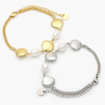 Pulso Conchas Perlas Acero Inoxidable 0696