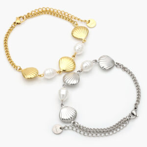 Pulso Conchas Perlas Acero Inoxidable 0696