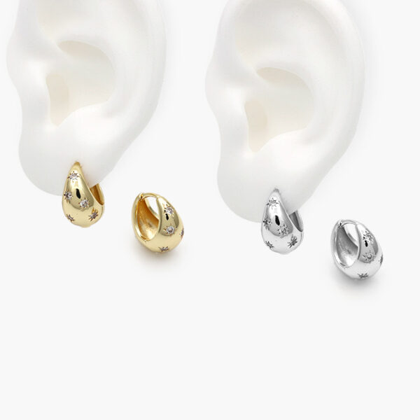Aretes Zirconia Chapa de Oro 896 - Image 1