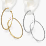 Arracadas Piedra Blanca Chapa de Oro 898