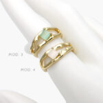 Anillo Zirconia Ajustable Chapa de Oro 1235