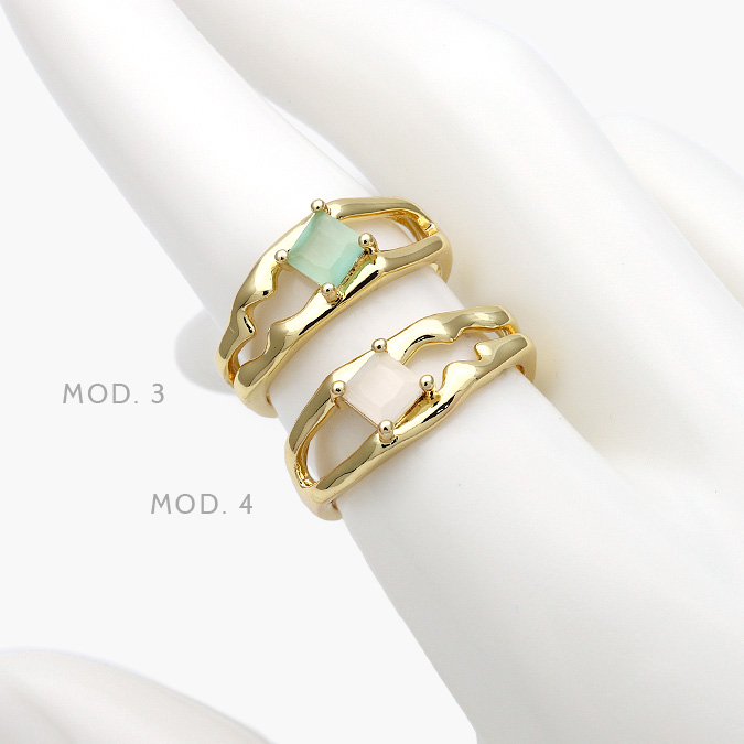 CTB1235-1 Anillo Zirconia Ajustable Chapa de Oro 1235 - Image 1