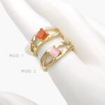 Anillo Zirconia Ajustable Chapa de Oro 1235