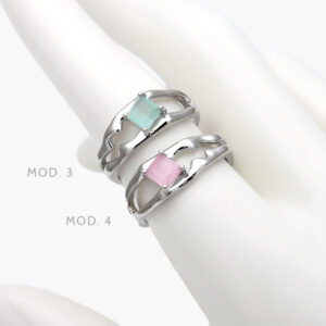 Anillo Zirconia Ajustable Chapa de Rodio 1236