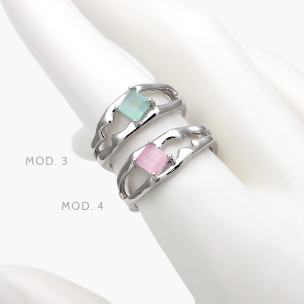 Anillo Zirconia Ajustable Chapa de Rodio 1236 - Image 1