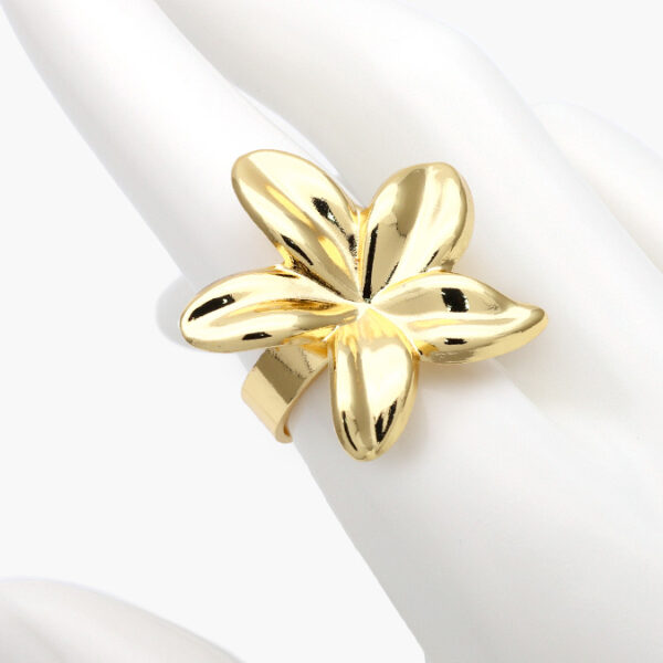 Anillo Flor Ajustable Chapa de Oro 1240 - Image 1