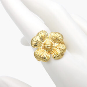Anillo Flor Ajustable Chapa de Oro 1240