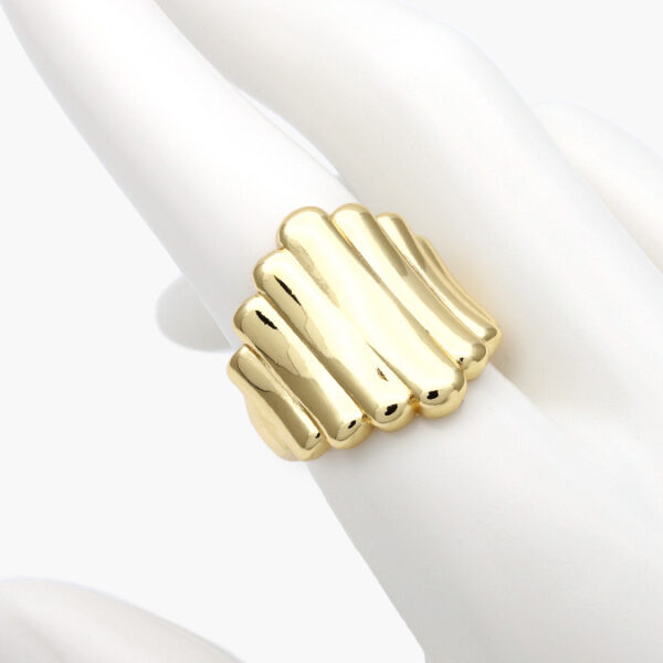 Anillo Chunky Ajustable Chapa de Oro 1242 - Image 1