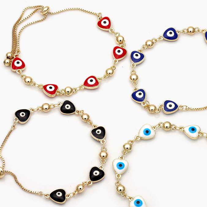 CTP0238 Pulso Corazón Ojo Turco Chapa de Oro 238 - Image 1