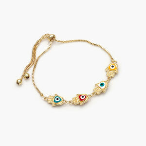 Pulso Ajustable Mano de Fatima Chapa de Oro 245