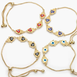 Pulso Ajustable Mano de Fatima Chapa de Oro 246