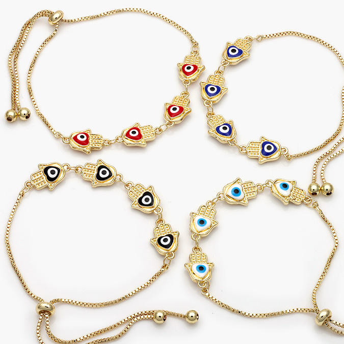 CTP0246 Pulso Ajustable Mano de Fatima Chapa de Oro 246 - Image 1