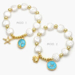 Pulso Figuras Mar Madre Perla Chapa de Oro 272