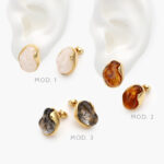 Aretes Chunky Acrílico Chapa de Oro 652