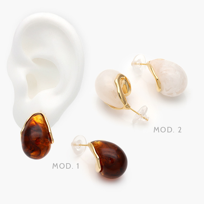 CA10655 Aretes Chunky Acrílico Chapa de Oro 655 - Image 1