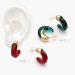 Aretes Chunky Acrílico Chapa de Oro 657