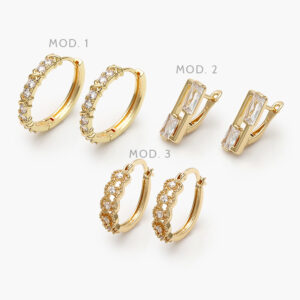 Arracadas Zirconia Chapa de Oro 908