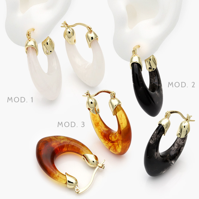 CA40922 Arracadas Chunky Chapa de Oro 922 - Image 1