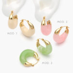 Arracadas Chunky Chapa de Oro 924