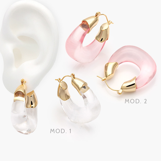 CA40925 Arracadas Chunky Chapa de Oro 925 - Image 1