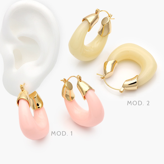 CA40926 Arracadas Chunky Chapa de Oro 926 - Image 1