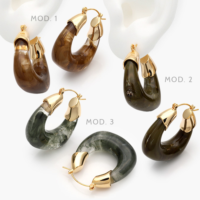 CA40927 Arracadas Chunky Chapa de Oro 927 - Image 1