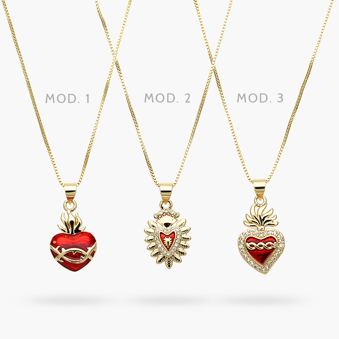 CD0496 Collar Corazón Chapa de Oro 496 - Image 1