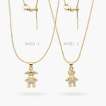 Collar Niños Cadena Aguja Chapa de Oro 502