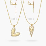 Collar Corazón Cadena de Aguja Chapa de Oro 506