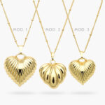 Collar Corazón Chunky Chapa de Oro 520