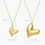 Collar Corazón Chunky Chapa de Oro 523