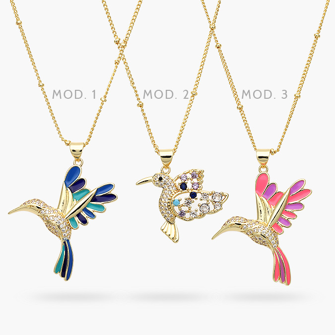 CD0525 Collar Colibrí Chapa de Oro 525 - Image 1