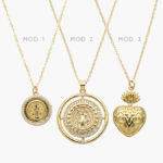 Collar San Benito & Sagrado Corazón Chapa de Oro 349