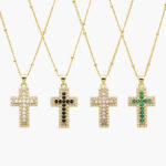 Collar Cruz Zirconia Chapa de Oro 359