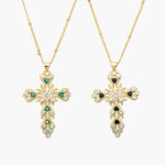 Collar Cruz Zirconias Chapa de Oro 363