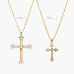 Collar Cruz Zirconias Chapa de Oro 367