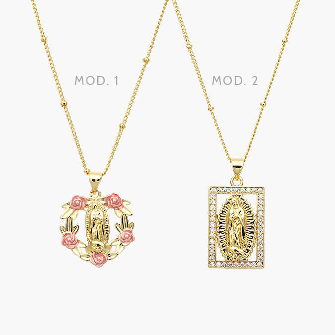 CDR0368 Collar Virgen de Guadalupe Chapa de Oro 368 - Image 1