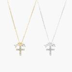 Collar Cruz Zirconia Chapa de Oro 369