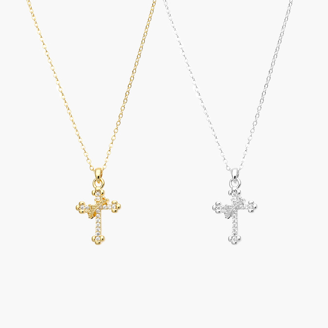 CDR0372 Collar Cruz Chapa de Oro 372 - Image 1